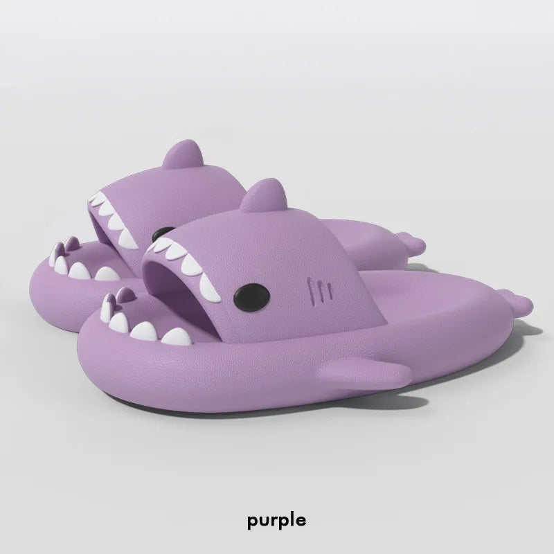 Hot Sale Women Shark Slippers Men Outdoor Non-Slip Durable EVA Sandals Couples Indoor Thick Slides Kids Waterproof Flip Flops