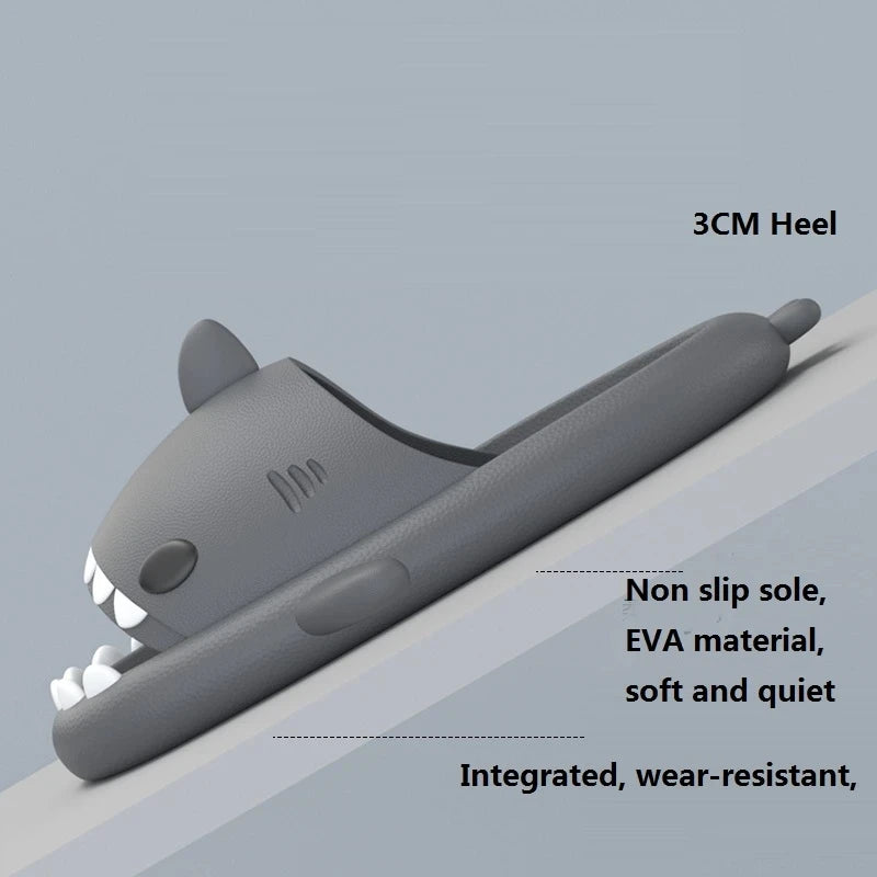Hot Sale Women Shark Slippers Men Outdoor Non-Slip Durable EVA Sandals Couples Indoor Thick Slides Kids Waterproof Flip Flops