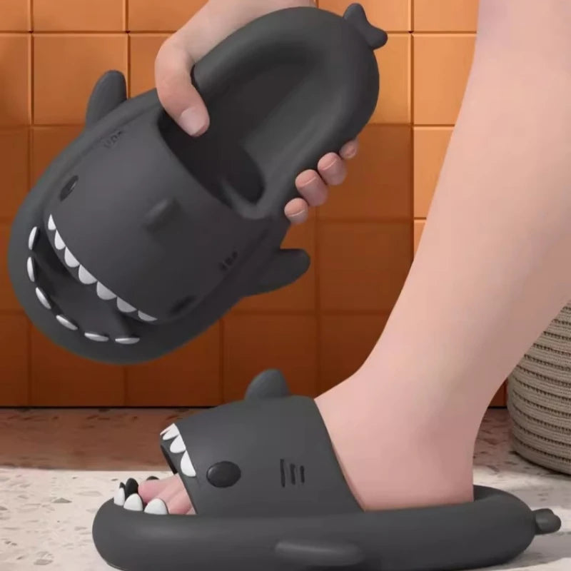 Hot Sale Women Shark Slippers Men Outdoor Non-Slip Durable EVA Sandals Couples Indoor Thick Slides Kids Waterproof Flip Flops