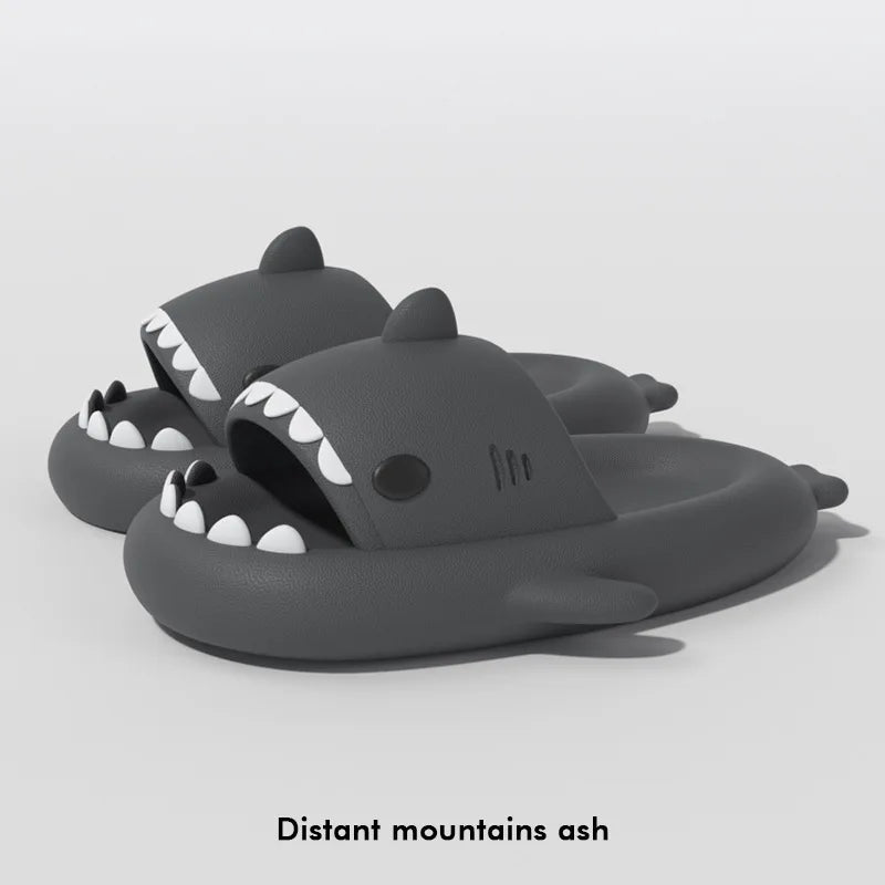 Hot Sale Women Shark Slippers Men Outdoor Non-Slip Durable EVA Sandals Couples Indoor Thick Slides Kids Waterproof Flip Flops